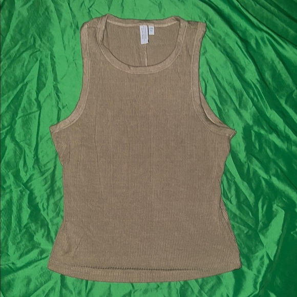 & Other Stories Brown Ribbed Fitted Tank Top size Medium - Picture 1 of 6